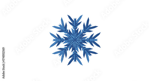 Stylized blue snowflake illustration isolated on white background