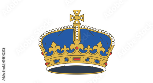 Stylized royal crown illustration on white background for conceptual design