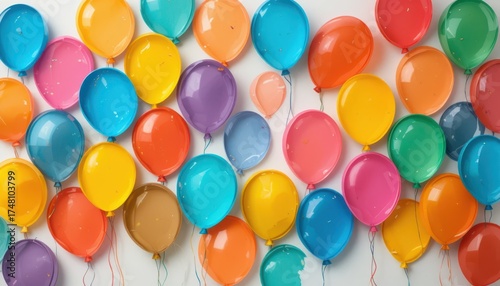 Vibrant balloons float upwards creating a festive atmosphere for celebrations and joyful events