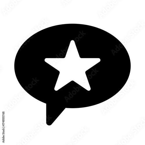 Star Chat Bubble Silhouette Icon Illustration