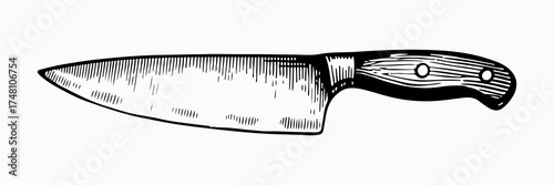 Knife. Vector engraving style illustration