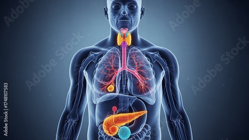 Human Endocrine and Respiratory System Anatomy