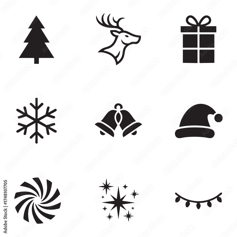 Fototapeta premium christmas icons set