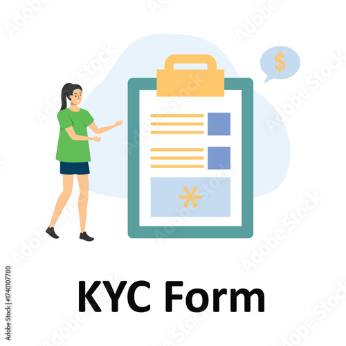KYC Form Vector Illustration Which can easily edit or modify