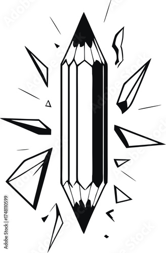 Broken Pencil Tip Vector Illustration