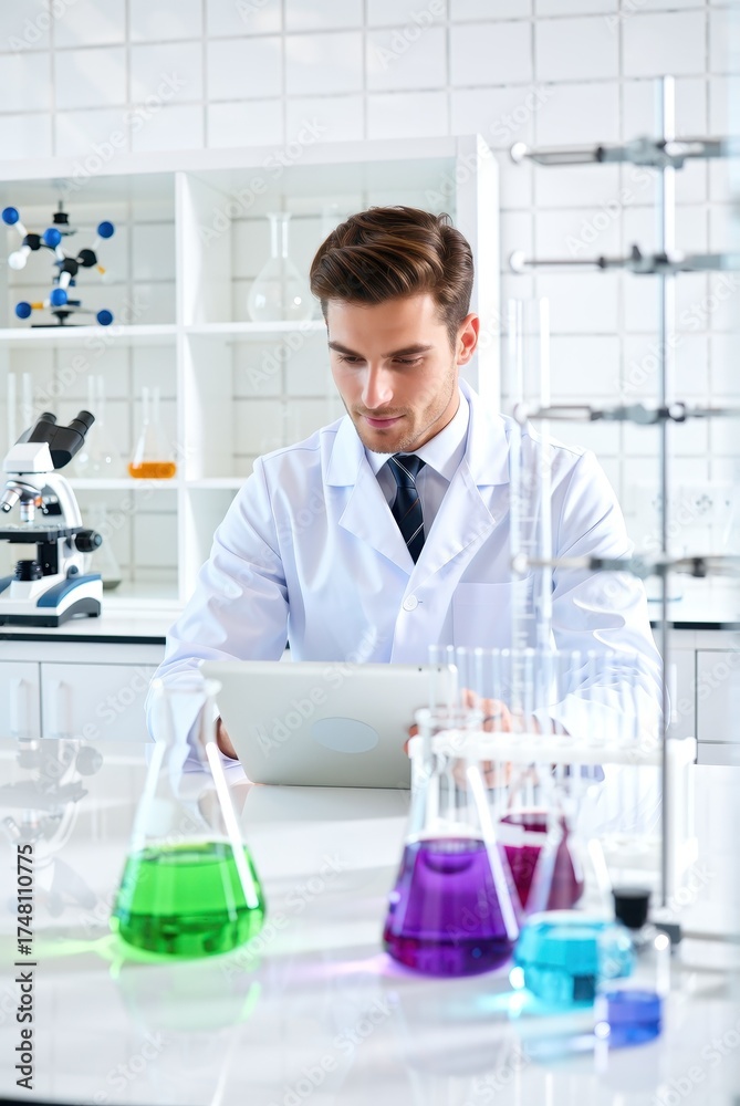 Fototapeta premium Laboratory research activities science lab digital engagement modern environment focused perspective innovative concepts