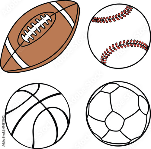 Bright and Clean Sports Ball Display Realistic 3D Visualization of Football Tennis Basketball Volley ballSoccer Golf Baseball and More
