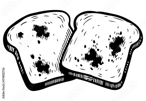 Toasted vector engraving style illustration