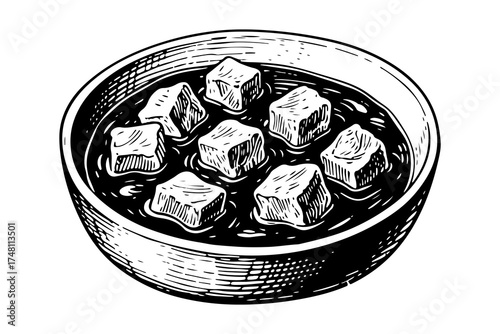 Veal vector engraving style illustration