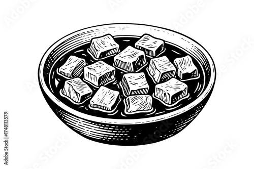 Veal vector engraving style illustration