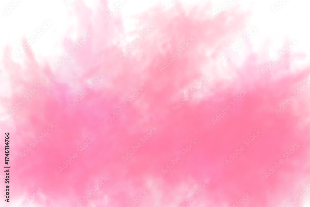 Fototapeta premium Smoke cloud of pink abstract watercolor splash isolated on transparent background