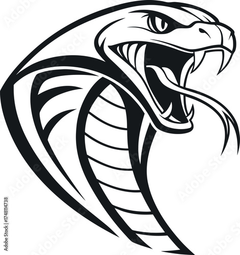 Striking cobra mascot