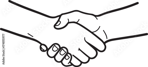 Handshake Line Drawing Close Up agreement deal