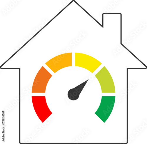 Energy-Efficient Home Design insulation icon. Energy efficiency icon, Electricity consumption, Efficiency rating sign, Sustainable living, Eco certification. Vector