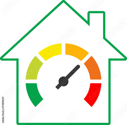 Energy-Efficient Home Design insulation icon. Energy efficiency icon, Electricity consumption, Efficiency rating sign, Sustainable living, Eco certification. Vector