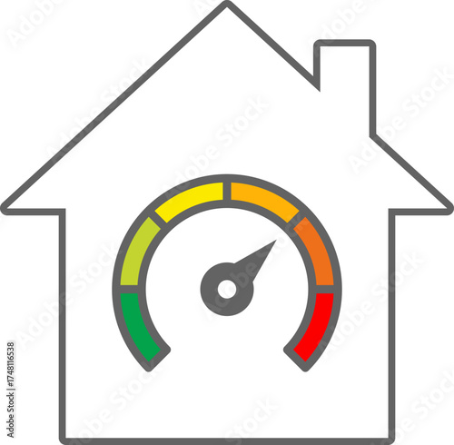 Energy-Efficient Home Design insulation icon. Energy efficiency icon, Electricity consumption, Efficiency rating sign, Sustainable living, Eco certification. Vector