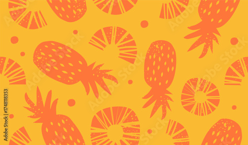 Cute pineapple fruits pattern background vector design