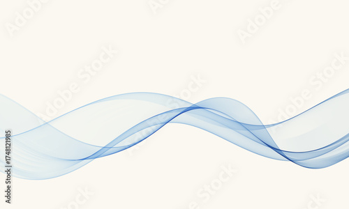 Elegant blue flowing wave on a light background, modern clean abstract design perfect for technology, business, or medical presentations.