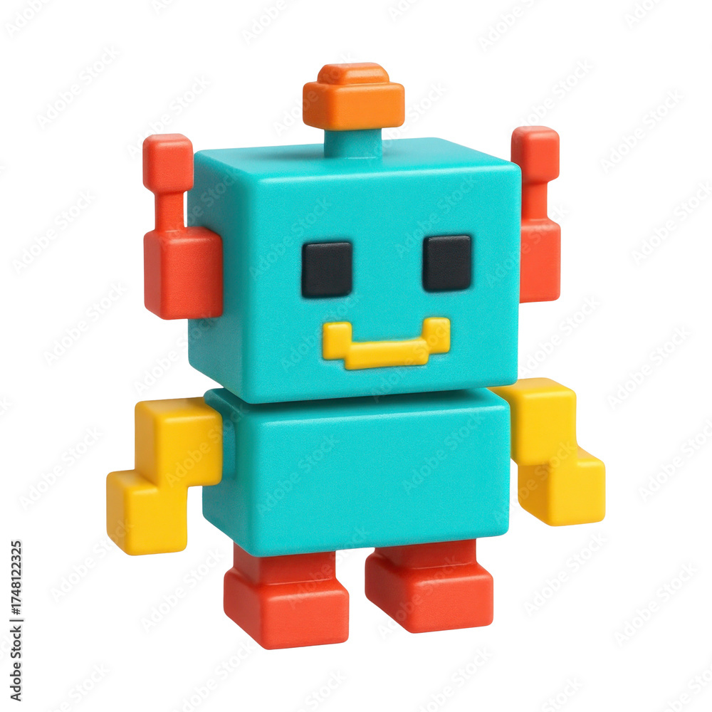 Obraz premium PNG Colorful playful robot toy