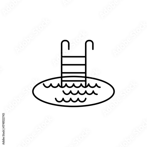 Pool flat icon sign symbol design vector