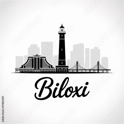 Photos ‎Biloxi Mississippi Skyline Silhouette — A Coastal Mississippi City by the Gulf