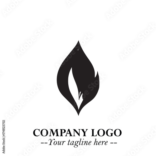 Leaf Logo Symbol Black on White Background in Elegant Minimalist Vector Design for Eco Branding