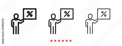 Dividend icon. Thin line icon vector