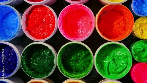 top view of Industrial Plastisol Ink for Fabric Printing
Plastisol ink is an essential raw material in the Tee shirt printing industry stored in barrels and containers across factories and stores.