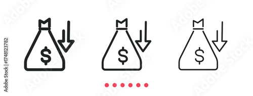Losses icon. Thin line icon vector