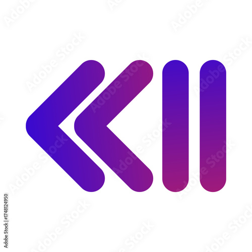 Purple Blue Gradient Left Arrow Icon