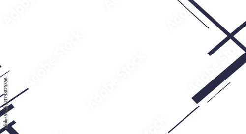 Ultra-minimalist vector illustration featuring dynamic abstract geometric lines on a pristine white backdrop, ideal for modern design, clean backgrounds, and contemporary graphic elements