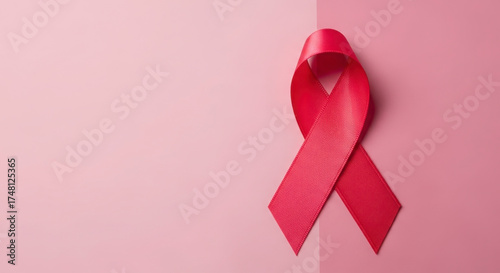 Wallpaper Mural Red Ribbon Symbolizing Health Awareness and Support for Medical Causes Torontodigital.ca