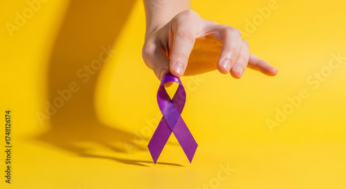 Wallpaper Mural Purple Ribbon Symbolizing Awareness and Support for Domestic Violence Prevention Torontodigital.ca