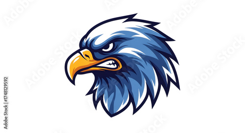 Fierce blue eagle mascot ready for your sports team, esports league, or brand identity, conveying strength, determination, and competitive spirit, modern design