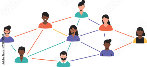 Connected People Network of Diverse Individuals Linked in a Social Communication System