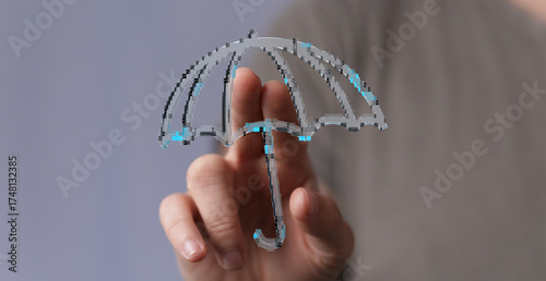 A hand interacting with a 3...