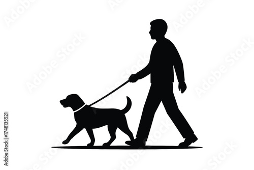 Pet safety silhouettes dog walking