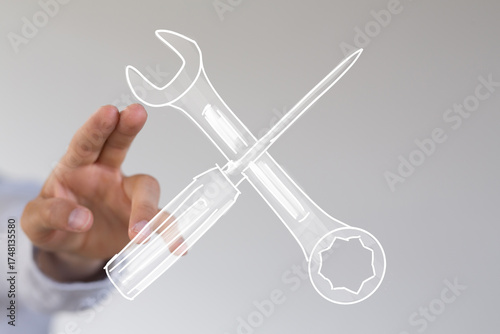 Abstract image of hand inte...