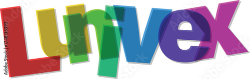 Vibrant 3D word design with colorful alphabet letters on a white background for business concept web banner illustration