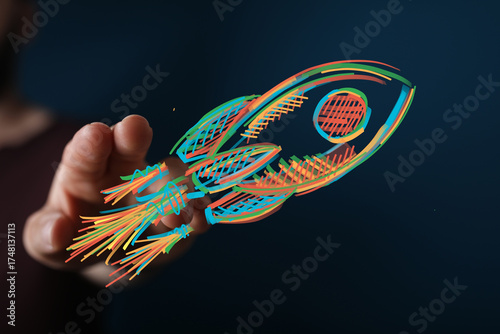 Abstract image of a hand la...