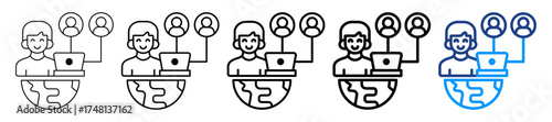Outsourcing Icon Different Style Outline Collection Set
