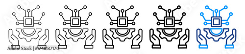 Digital Transformation Icon Different Style Outline Collection Set