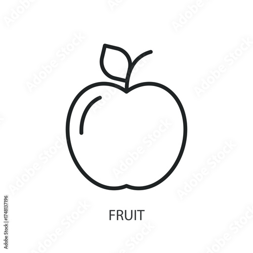 Fruit thin line vector icons.