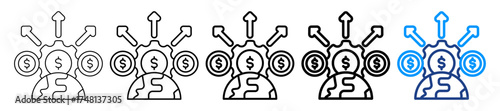 Business Expansion Icon Different Style Outline Collection Set
