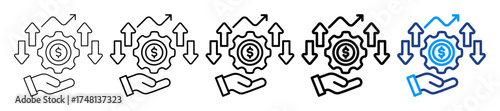 Profitability Icon Different Style Outline Collection Set