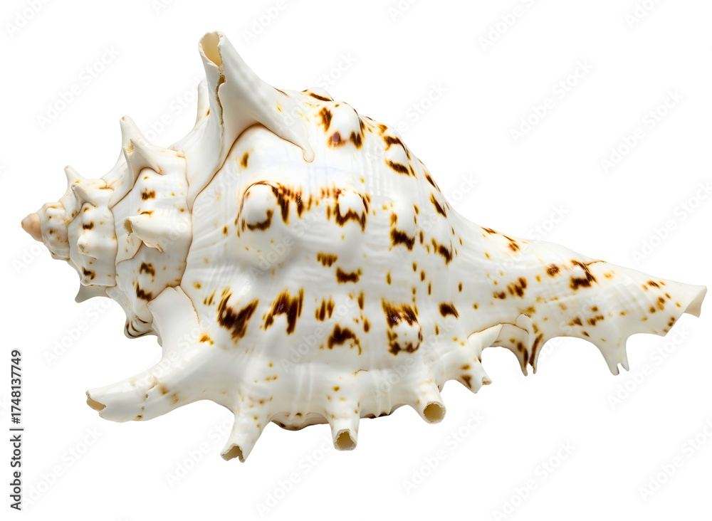 Naklejka premium Spiny seashell isolated on transparent background