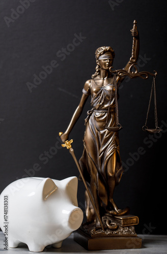 Lady Justice statue with sc...