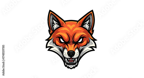 Fierce fox mascot logo with bold orange and white, perfect for esports teams, gaming channels, and branding that needs a powerful edge and competitive spirit