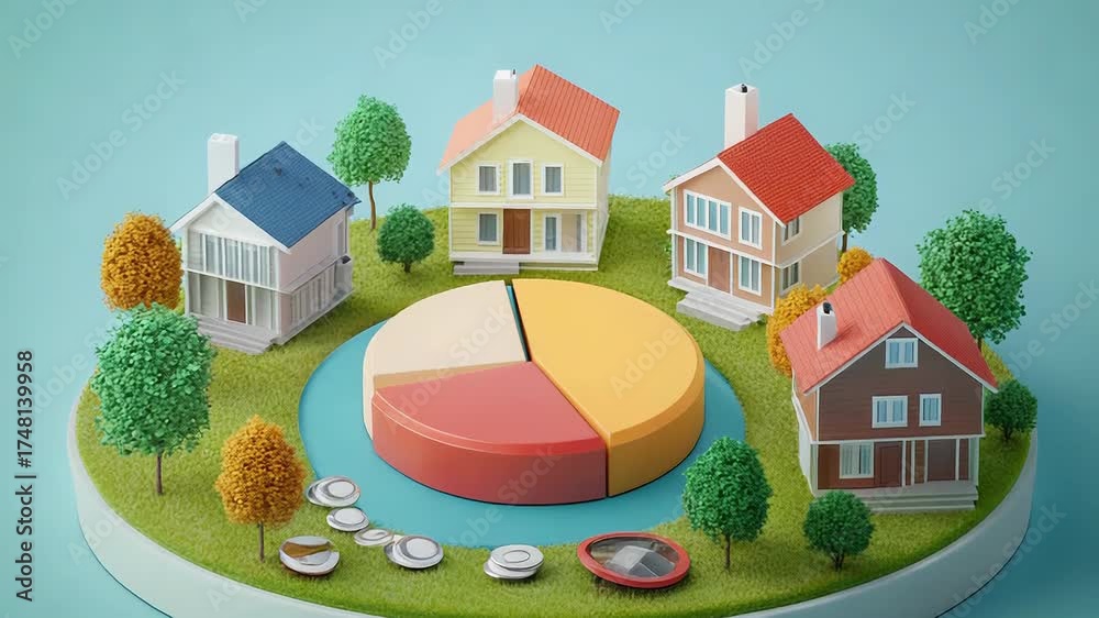 Real estate investment portfolio asset allocation pie chart