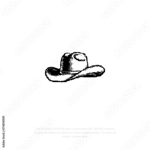 cowboy hat retro pixel art